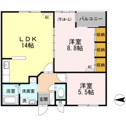 アベニール布瀬の物件間取画像